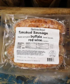 Smoked Bison Sausages with Red Wine
